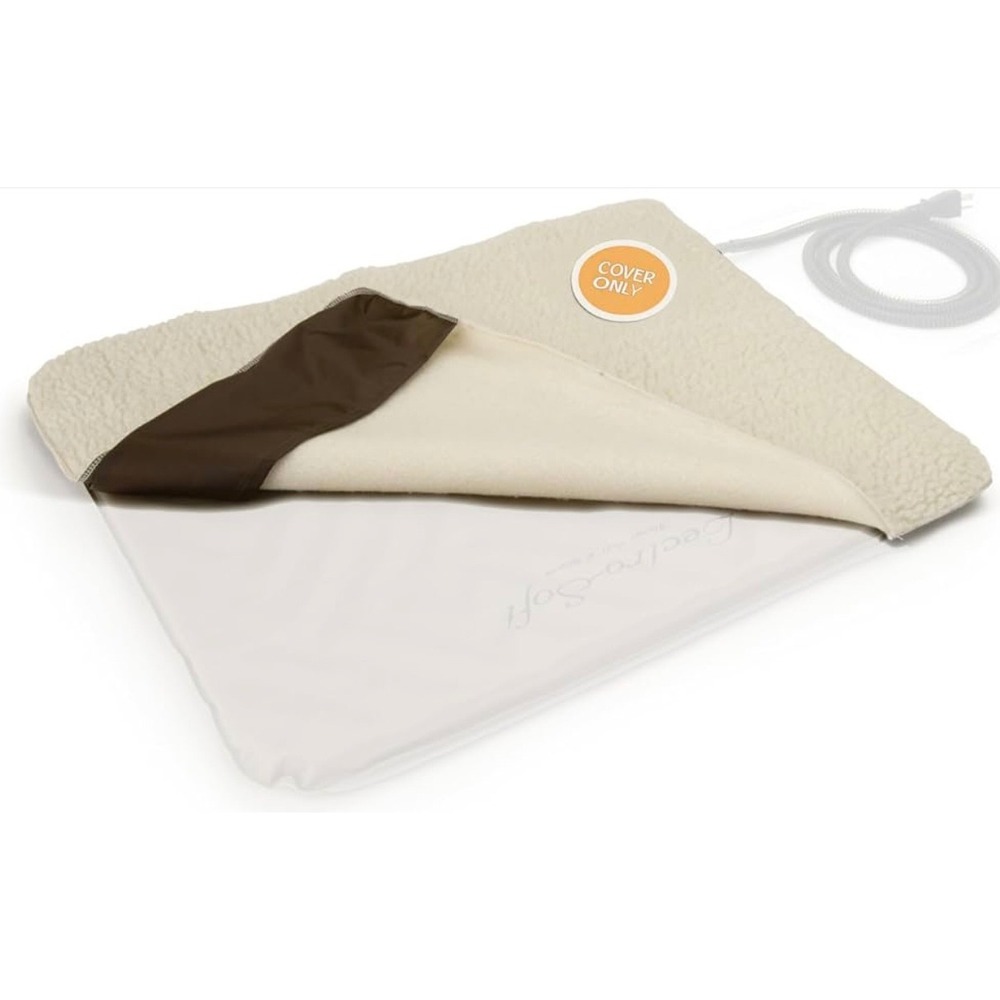 K&H Pet Products Heating Pad Cover Only 25x36 Cream Faux Fleece Replacement